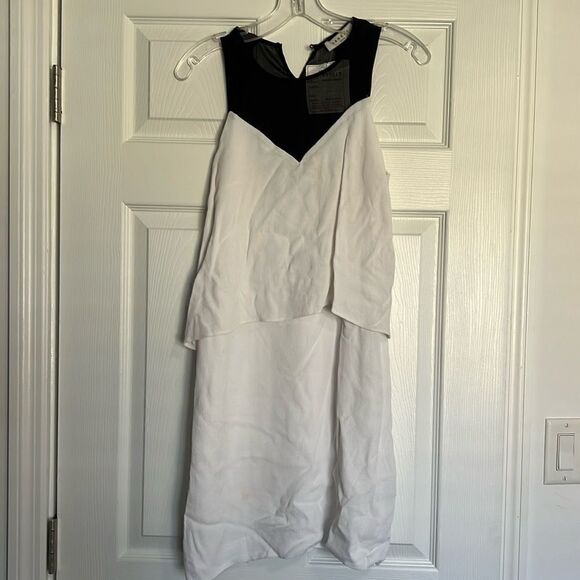 Sandro Dress - NEW With Tags - Size 1 - Brand New - White & Black Knee Length - Picture 1 of 5